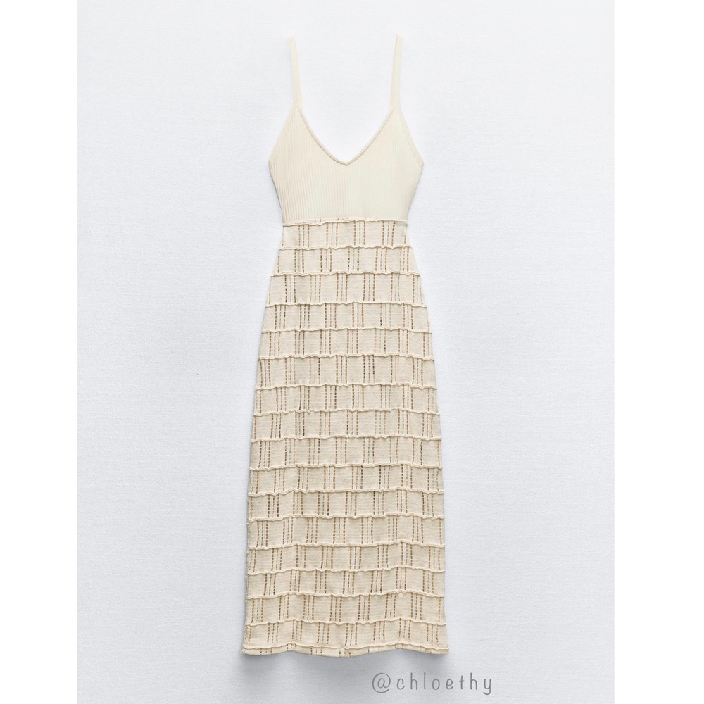 Zara COMBINATION CROCHET DRESS